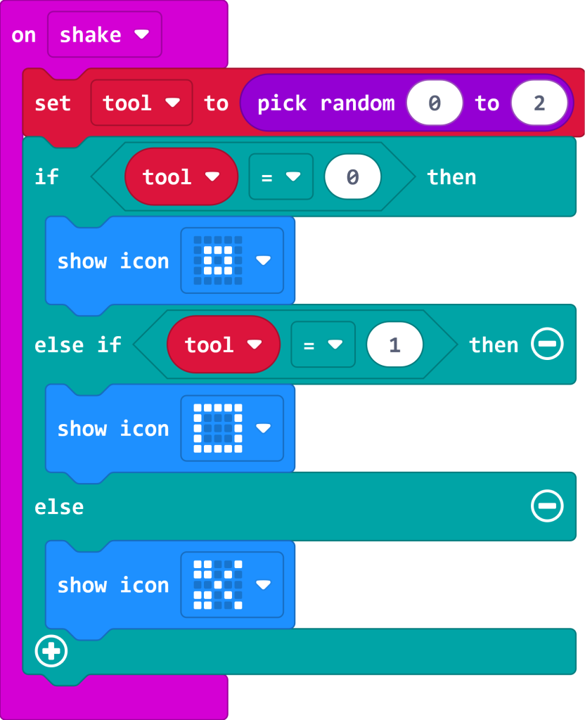 micro:bit Make Code - rock paper scissors 