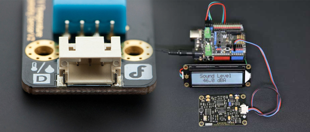 DFRobot Gravity DHT20 and Arduino DIY Decibel Meter with Gravity Analog Sound Level Meter